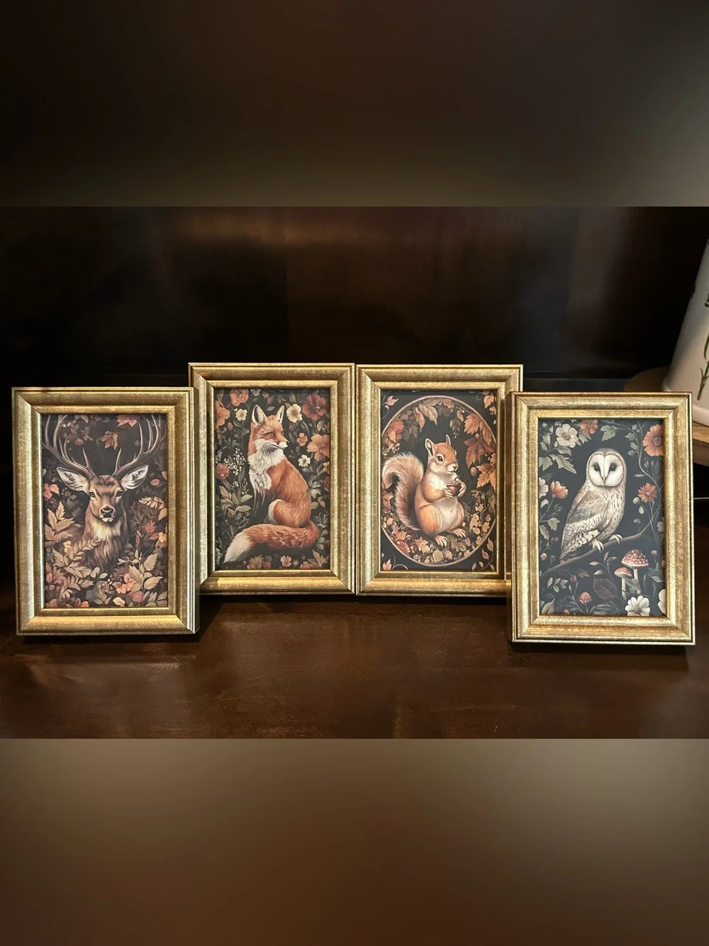 PICK ANY 2! Fall Leaves Flowers Owl Fox Deer Squirrel Wood Decor Frame Pictures